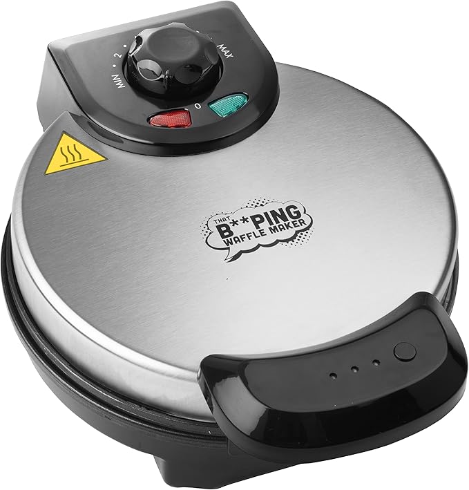 That BEEPING Waffle Maker- Personal 7" Belgian Waffler that BEEPS with Tone when Ready - Electric, Non Stick Griddle Iron w/Adjustable Browning Control- Unique Gift that Makes Breakfast Special