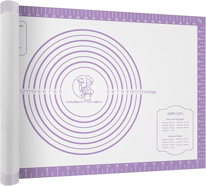 Silicone Mat for Baking, Non Stick Silicone Pastry Mat for Dough Pie Crust, Rolling Mats for Making Cookies Macarons Bread, Easy to Clean& Store