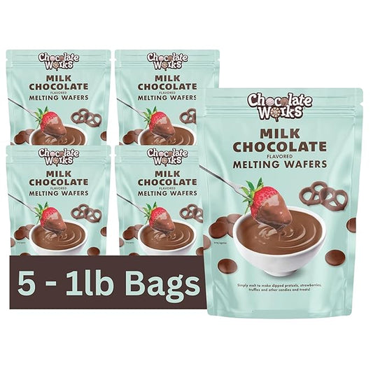 Chocolate Works Melting Chocolate Parent (1.0 lb (Pack of 5), Milk Chocolate)