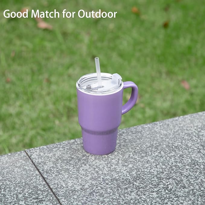 Sweejar Ceramic Travel Mug with Lid, 16 oz Portable Coffee Mug, Dishwasher Safe Tea Cup with Infuser, Reusable Teacup for Car Cup Holder, Tea Lovers(Purple)