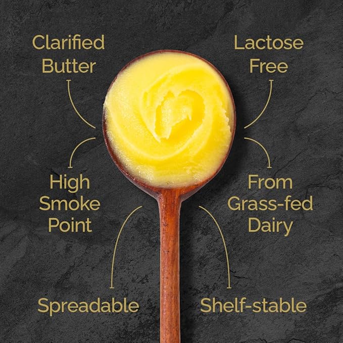 4th & Heart Original Grass-Fed Ghee, Clarified Butter, Keto, Pasture Raised, Lactose and Casein Free, Certified Paleo (32 Ounces)