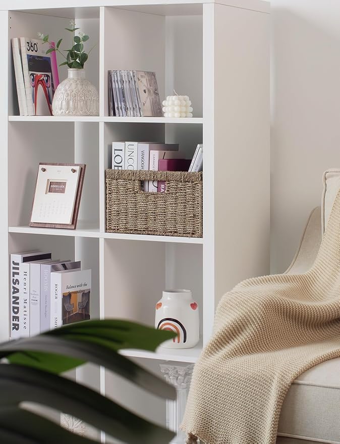 StorageWorks Extra Large Wicker Baskets for Organizing, Seagrass Storage Basket with Built-in Handles, 1 Pack