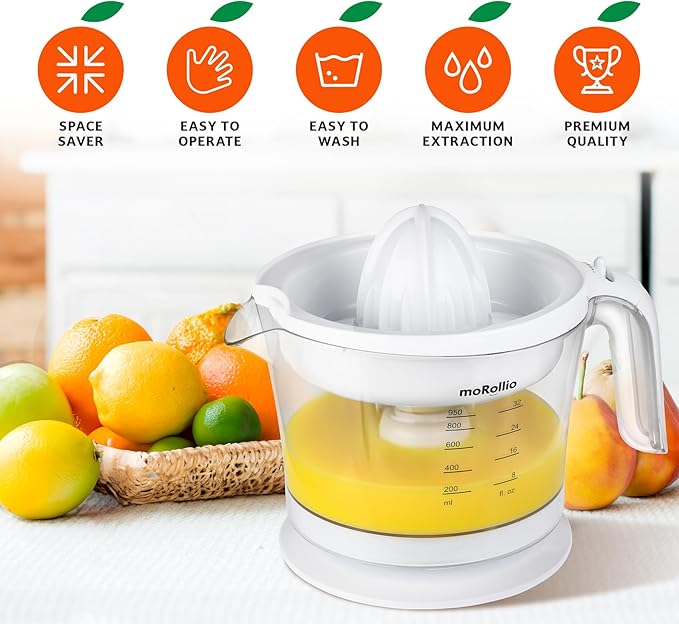 Citrus Juicer, Orange Juicer | Electric Citrus Juice Squeezer with Adjustable Pulp Control, 32oz | for Oranges, Grapefruits, Lemons and Limes