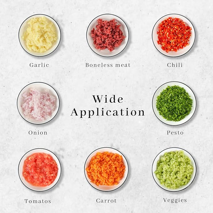 ZHANG XIAO QUAN SINCE 1628 Portable Manual Vegetable Chopper, Hand Pull String Vegetable Garlic Mincer Onion Cutter for Veggie, Peppers, Tomatoes, Ginger, Fruits, Nuts, 3.6 Cup(900ml) Food Chopper