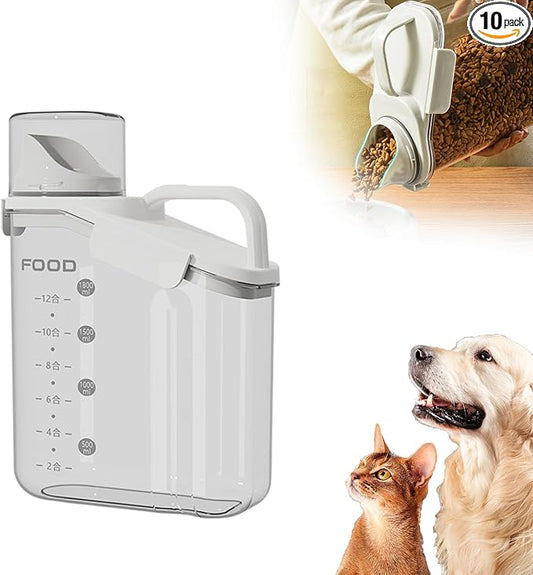 Clear Airtight Food Storage Containers, Transparent Cereal Dry Food Storage with Pouring Spout, for Flour, Sugar and Cereal (68oz white)