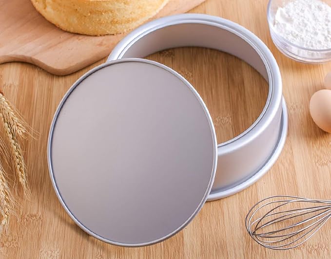 Tosnail 2 Pack 8-Inch Aluminum Round Cake Pan with Removable Bottom