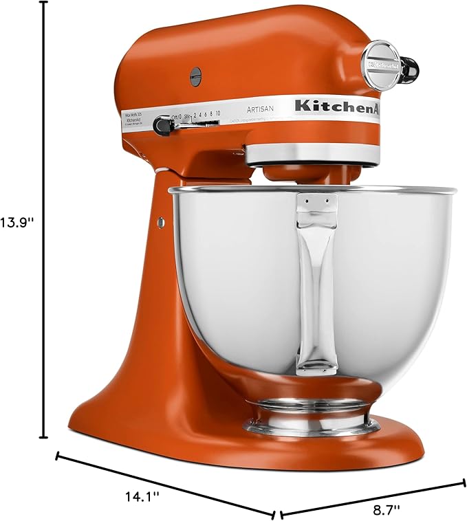 KitchenAid KSM150PSSC Stainless Steel Mixer Bowl, 5 Quart, Scorched Orange
