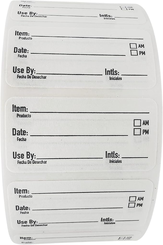 2x1 Dissolvable Food Labels, 1000 Label Stickers, Bottle Labels for Storage Bins, Sticker Labels for Food containers, (1000, Black)