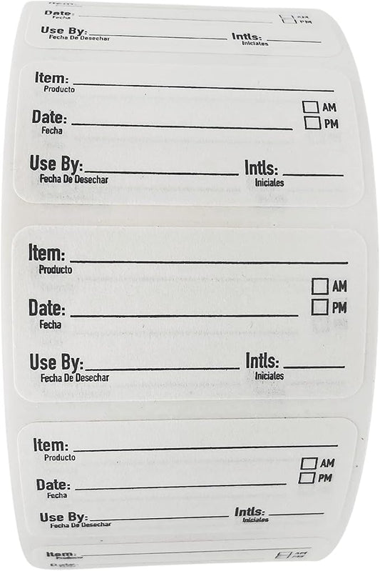 2x1 Dissolvable Food Labels, 1000 Label Stickers, Bottle Labels for Storage Bins, Sticker Labels for Food containers, (1000, Black)