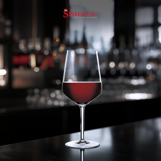 Spiegelau Style Red Wine Glasses, Set of 4, European-Made Lead-Free Crystal, Classic Stemmed, Dishwasher Safe, Professional Quality Red Wine Glass Gift Set, 22.2 oz