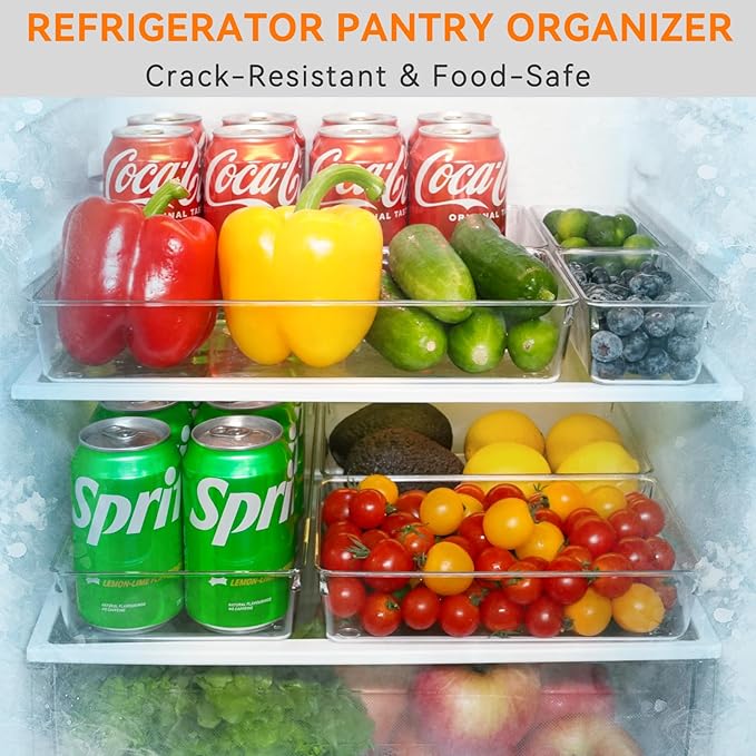 Criusia Drawer Organizer - 18 Pack Clear Large Kitchen Drawer Organization Trays, Non-Slip Dividers for Makeup, Jewelry, Utensils, Office, Bedroom, Bathroom