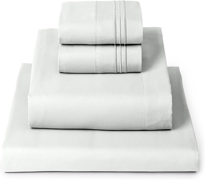 Mellanni Full Sheets Set - 4 PC Iconic Collection Bedding - Hotel Luxury, Extra Soft, Cooling Bed Sheets - Wrinkle, Fade, Stain Resistant (Full, Ivory)