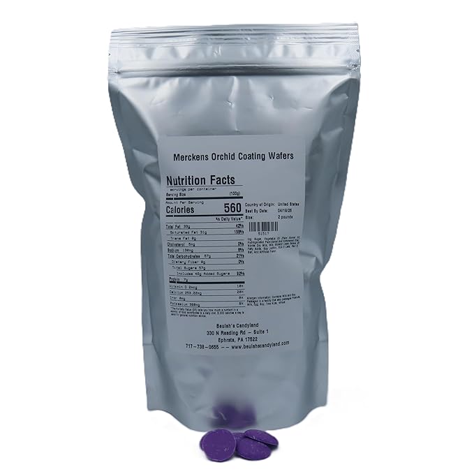MERCKENS Coating Wafers, Orchid Color Melting Chocolate, 2 Pound Package