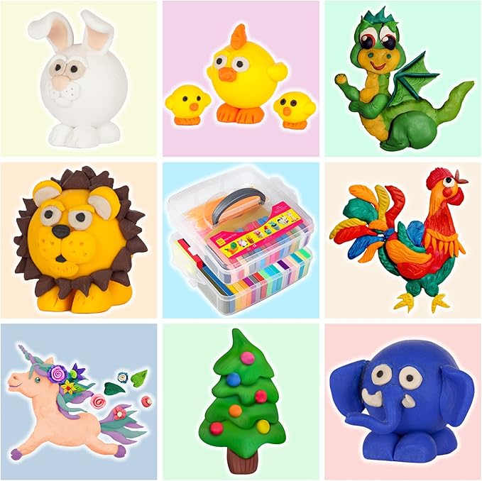 Polymer Clay Sets, 50 Colors Oven Bake Modeling Clay for Kids, Sculpting Tools and Accessories, DIY Model Clay, Ideal Clay for Kids Beginners and Artists