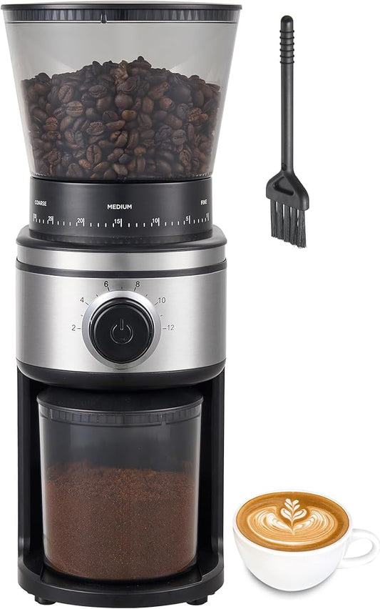 Coffee Grinder, Electric Conical Burr Grinder with 30 Grind Settings for 2-12 Cups, Adjustable Burr Mill for Home Use