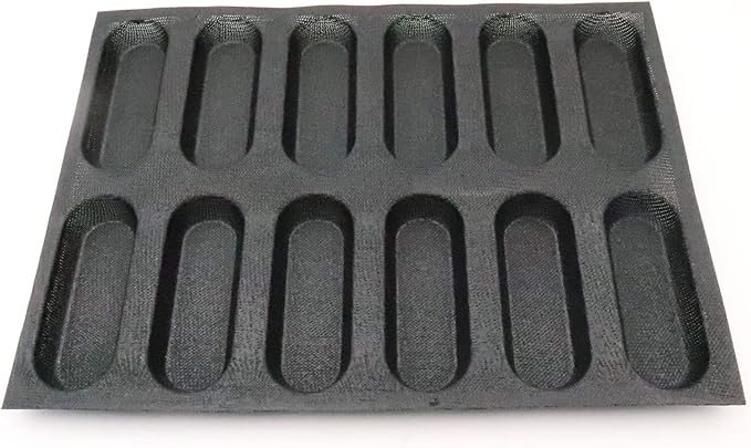 Bluedrop Silicone Hot Dog Bread Forms Mini Baby Sandwich Baking Molds Food grade Perforated Eclair Sheets for Home Oven