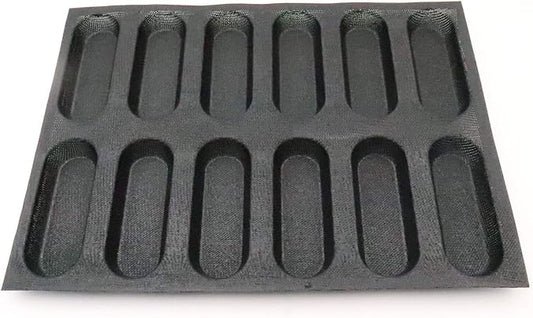 Bluedrop Silicone Hot Dog Bread Forms Mini Baby Sandwich Baking Molds Food grade Perforated Eclair Sheets for Home Oven