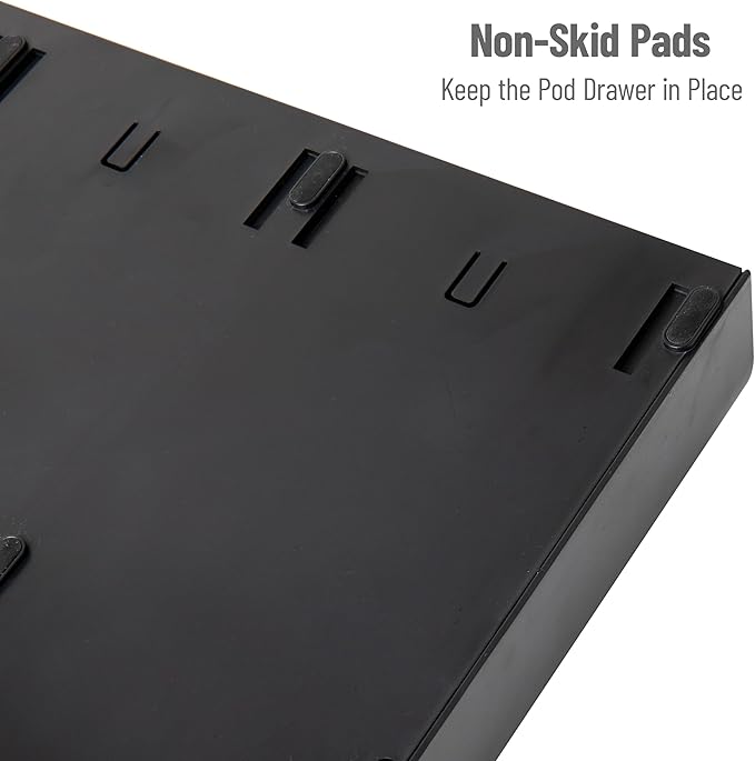 Mind Reader Single Serve Coffee Pod Organizer with 3 Drawers, 36 Pod Capacity, 13.5"L x 12.25"W x 2.5"H, Black (Pack of 8)