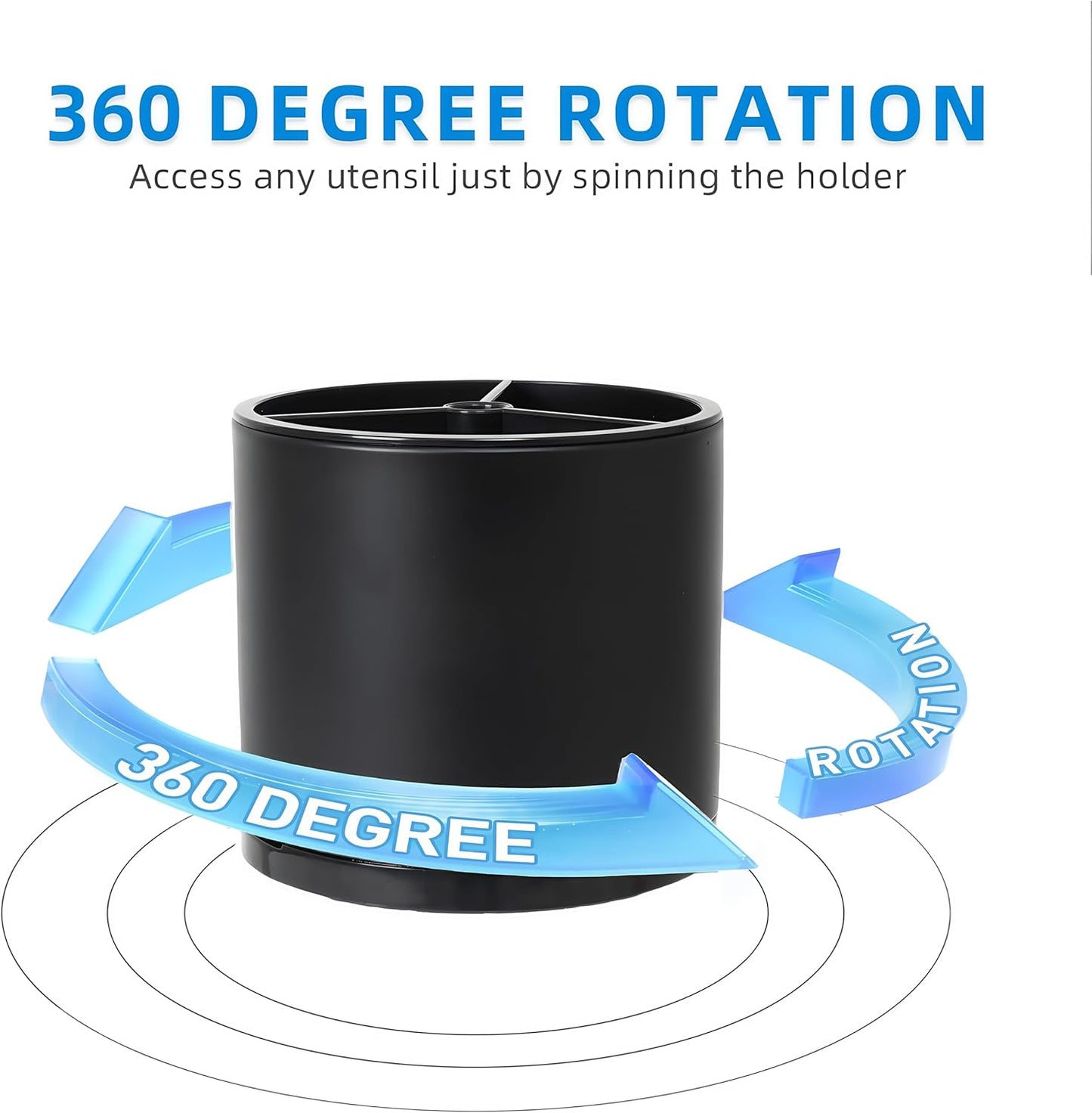 Utensil Holder,Kitchen Utensil Holder For Counter,Rotating Silverware Organizer Cooking Flatware Spoon Spatula Tool Cutlery Container Stainless Steel Caddy