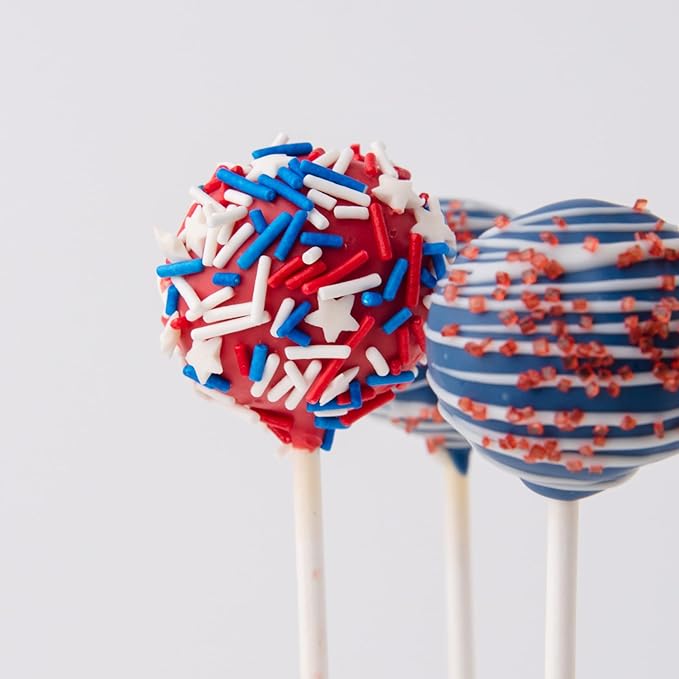 Sweets Indeed Sprinkles 6 Cell Edible Sprinkle Mix Jimmies Perfect for Cake Decorations Baking Ice Cream Cookies Cupcake Topper (Patriotic)