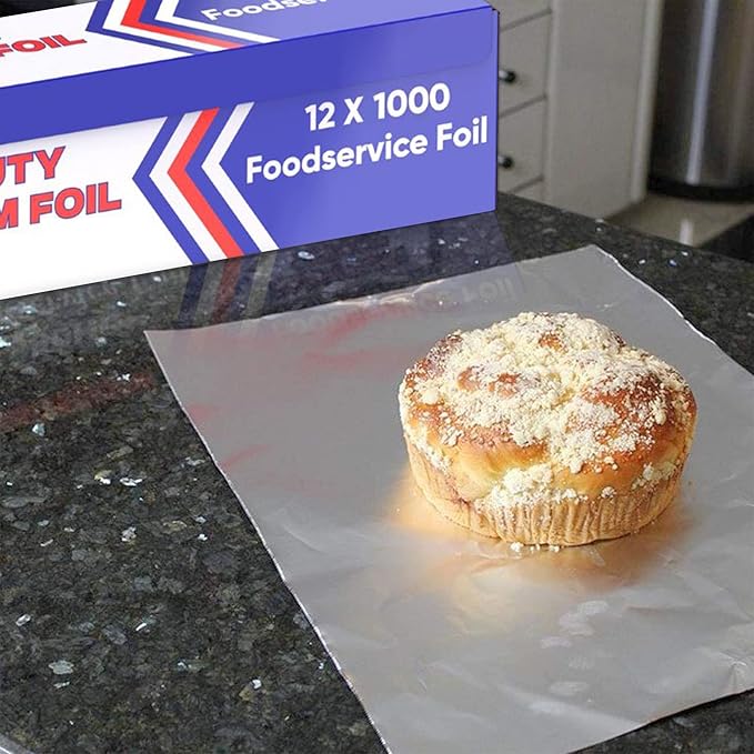 Aluminum Foil (12"x1000 ft.) - Heavy Duty Aluminum Foil Wrap for Food, BBQ, Grilling and Roasting - Tin Foil Perfect for Multipurpose Kitchen (1 Box)