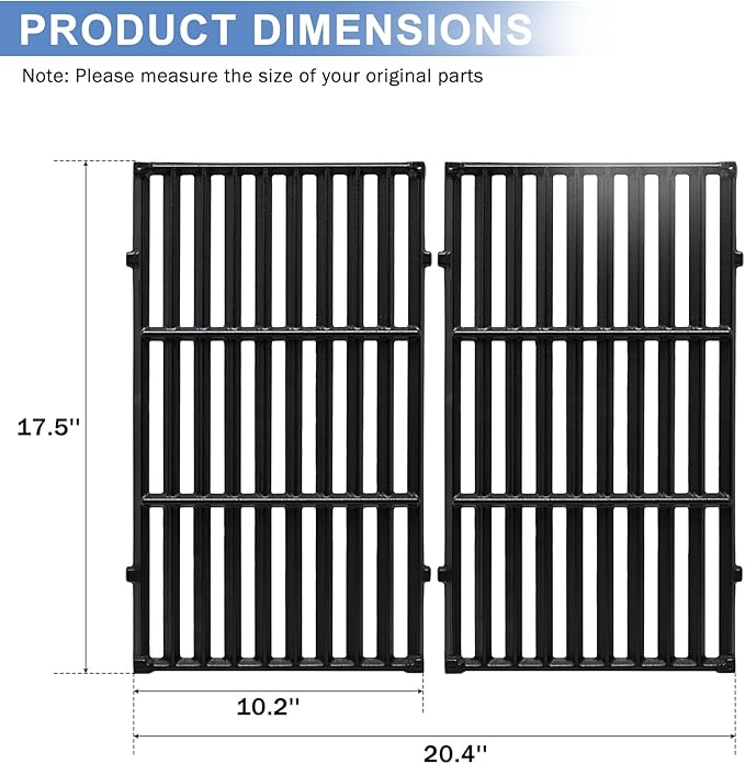 Criditpid Grill Replacement Parts for Weber Spirit I/II 200 with Front Control, 7635 Flavorizer Bars, 69785 Grill Burner Tubes & 7637 Grid Grates Kit for Weber Spirit E210, E220, S210, S220 Grills.
