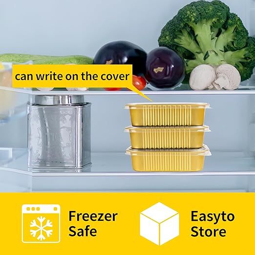 40 Pack 1.5 LB 7.2"×5"×1.8" Small Aluminum Pans with Lids Heavy Duty - 24oz Tin Foil Food Containers with Lids, Disposable Tin Foil Pans with Lids for Baking, Meal Prep, Freezer and Takeout