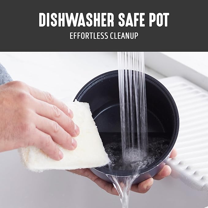 GreenLife Electric Rice Cooker, 3-Cups Uncooked/6-Cups Cooked, Removable PFAS-Free Nonstick Pot, One-Switch Design, Auto Keep Warm, Small Space Saving, Rice Paddle, Soup, Grains, Oatmeal, 1.5 QT, Black