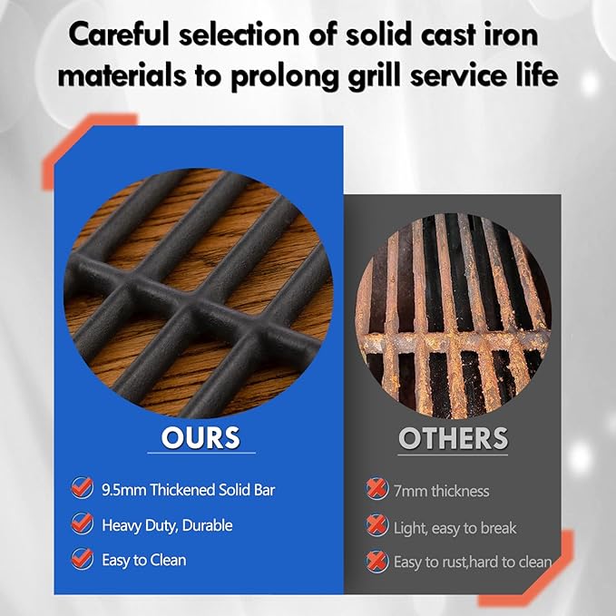 G460-0500-W1 Cooking Grate Grill Replacement Parts for Char Broil Grill Grates 463672016 463645015 463251414 463633316 463642116 463672416 463650413 Charbroil 2 Burner Grill Replacement Grates