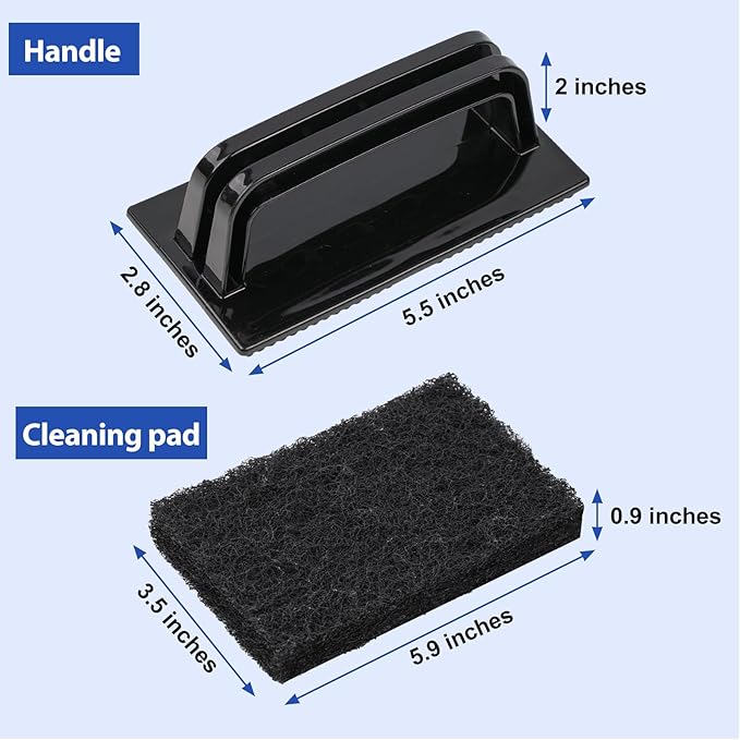 Skylarlife Scouring Pad Brush Cleaning Scrub with Handle Abrasive Pad for Grout Tile Shower and Sink Cleaning, Scrubbing Floor and Tile Boat Polishing Refinishing Bathroom Kitchen Heavy Duty (1-Pack)