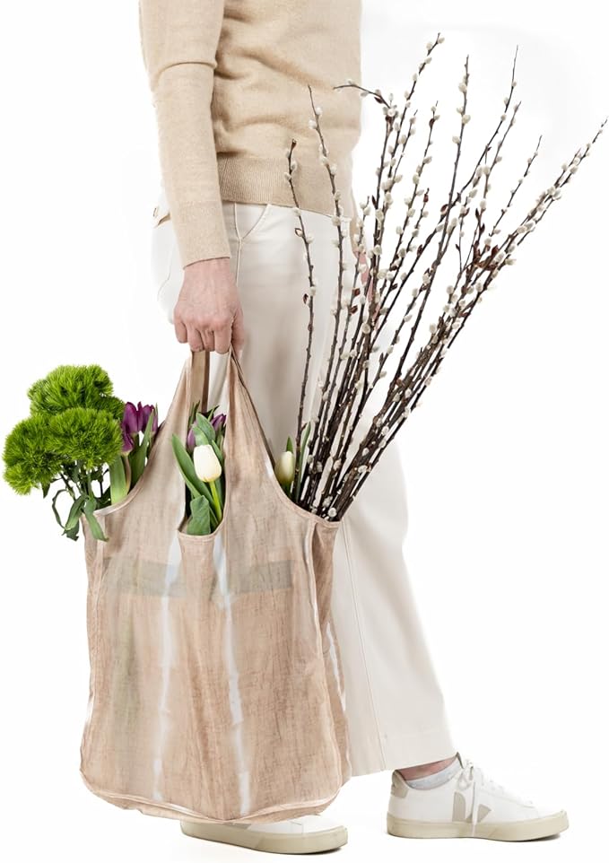 Reusable Grocery Bag - Stylish Shopping Bag for Groceries - Foldable Tote Bag - Medium Size