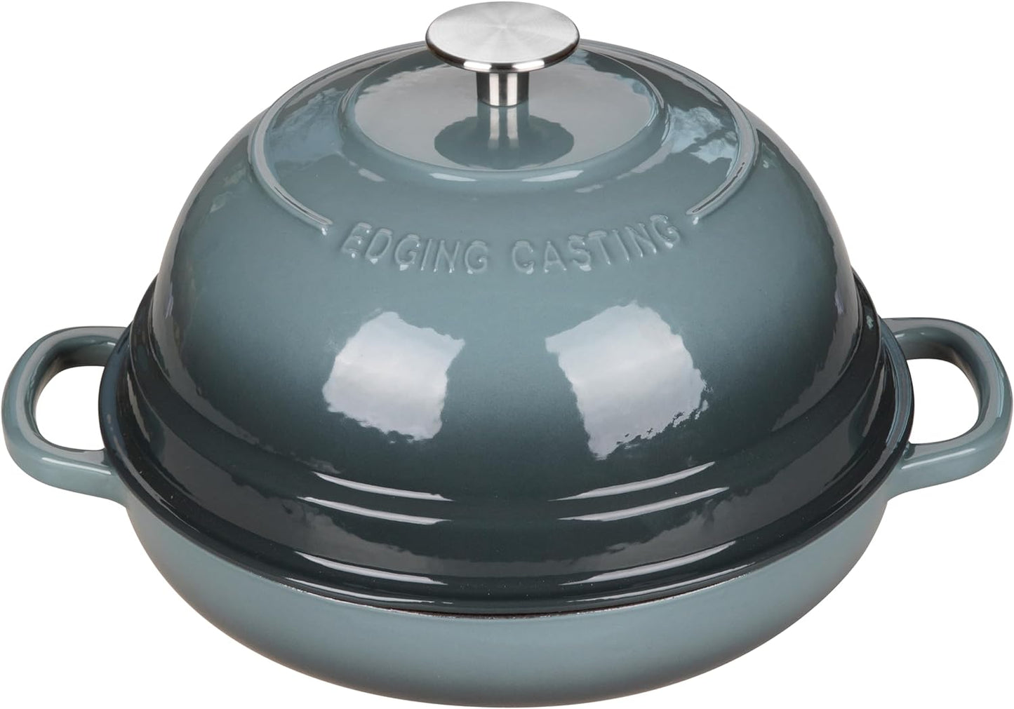 Enameled Cast Iron Dutch Oven Pot with Lid, Round Bread Oven for Homemade Sourdough Bread Baking, 6 Quart, Slateblue