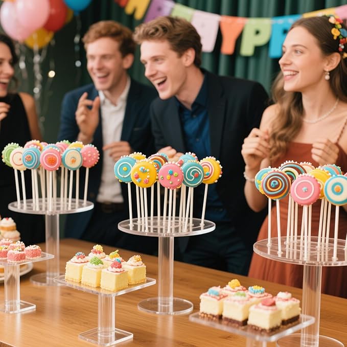 Juome Circle Cake Pop Mold Kit, Round Cake Pop Cutter and Pusher Cake Pop Maker with Sticks, Cake Pop Supplies Accessories, Baking Tools for Home Baking Desserts