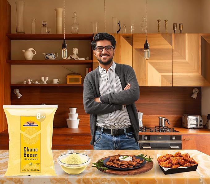 Rani Chana Besan (Chickpeas Flour, Gram) 128oz (8lbs) 3.63kg Bulk ~ All Natural | Vegan | Gluten Friendly | NON-GMO | Kosher | Indian Origin