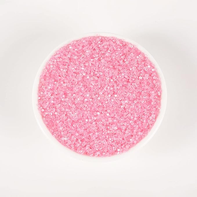 Kasvan Pink Sanding Sugar Sprinkles - Edible Sugar Crystals, Baking Cake Decorations, Ice Cream Toppings cupcake Decorating, Wedding Party Chirstmas Supplies, 85g/3.2oz