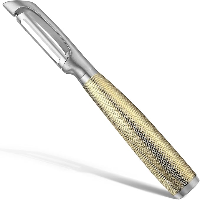 Luxury I-Type Vegetable Peeler – 24K Gold Plated Handle, 304 Stainless Steel Ultra Sharp Blade, Ideal for Potatoes, Apples, and Other Fruits & Vegetables