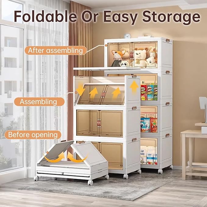 YUFER 480QT (4Packs, 120QT) Stackable Storage Bins with Lid - Heavy Duty Storage Shelves, Large Plastic Containers with Secure Lids for Closet, Bathroom, Garage & Home Organization