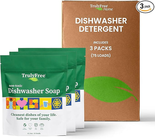 Automatic Dishwasher Detergent Powder - Concentrated Dishwashing Detergent, Dish Soap, Hard Water Stain Remover, Kitchen Cleaning Supplies, No Harmful Ingredients - 12.5 oz (Pack of 3)