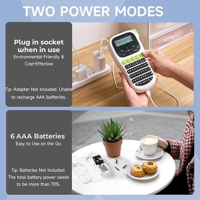 H1100 Label Maker Machine with Tapes 12mm Laminated, Backlit Handheld Label Maker Waterproof-Labels, QWERTY Keyboard & Multi Fonts, Portable Inkless Label Printer for Home Office Organization