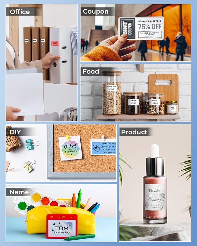 Phomemo M220 Label Maker, Bluetooth Barcode Label Printer, Thermal Sticker Maker Machine for Barcode, Address, Tag Labeling, Compatible with Phone & Laptop