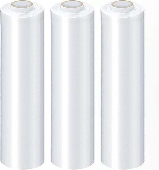 PSBM Stretch Wrap, 4 Pack, 15 Inch x 1000 Feet, 120 Gauge, Clear Plastic Cling, Cast Hand Stretch Film Rolls for Packaging Moving Packing Pallets