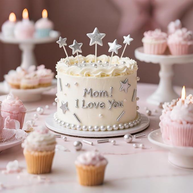 Silver Pearl Sprinkles,Edible Rods Pearl Sprinkles Mix Size,130g/4.58oz,Baking Edible Cake Decorations,Cupcake Toppers,Cookie Decorating Donuts Ice Cream,Holiday,Birthday Wedding Party,Valentines Christmas Supplies