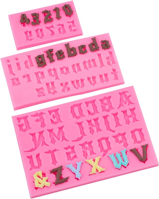 Letters Molds And Numbers Molds, 0-9 Number And 26 Letters Silicone Molds,Fondant Mold Chocolate Molds,Cookie Cutters,For Baking Desserts And Cake Decoration