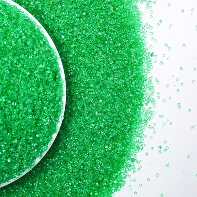 Kasvan Green Sanding Sugar Sprinkles - Edible Sugar Crystals, Baking Cake Decorations, Ice Cream Toppings cupcake Decorating, Wedding Party Chirstmas Supplies, 85g/3.2oz