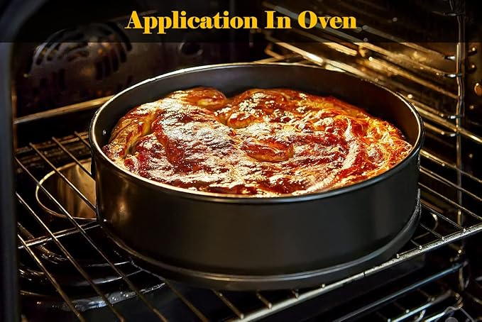 Tellshun 10 Inch Springform Pan Tin With 50Pcs Parchment Paper Nonstick Baking Mold Round Leakproof Removable Bottom Bakeware for Cake Cheesecakes Pie Pizza and Quiches