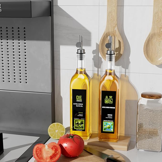 Olive Oil Dispenser Spout, Weighted Liquor Pour Spout, Syrup Dispenser Spout, Stainless Steel Automatic Pour Spouts for Liquor Bottles, Oil Bottles, Vinegar, Syrup and Alcohol 4 Pack Sliver