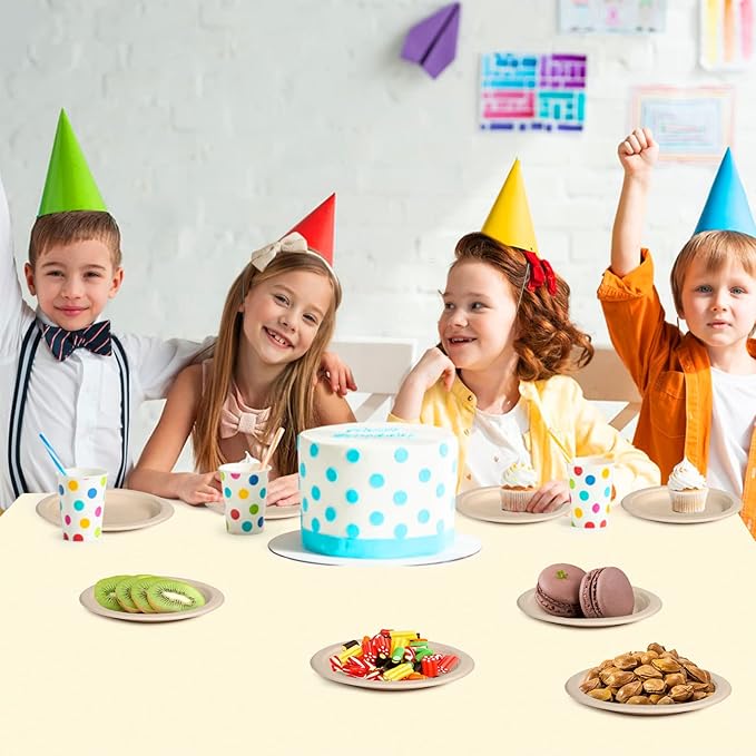 150 Pack Bulk Paper Plates, Small Paper Plates 6 inch, 100% Compostable Plates Eco Friendly Disposable Plates, Brown Paper Plates for Dessert Cake Appetizer