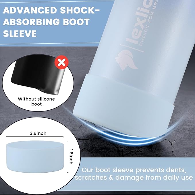 Lexlion 32 Oz Triple Walled Insulated Stainless Steel Fruit Infuser Bottle - Tea Infuser Water Bottle with 3 Lids, Silicone Sleeve, Leakproof, Metal Mug Gallon