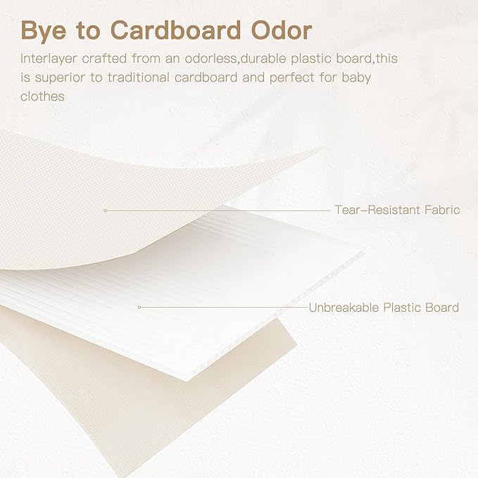 Criusia Drawer Organizer Clothes, 14 Pack Dresser Organizer for Baby Clothes, Underwear, Sock- Foldable Closet Organization and Storage Dividers Bins for Nursery, Bedroom and Dorm (Beige)