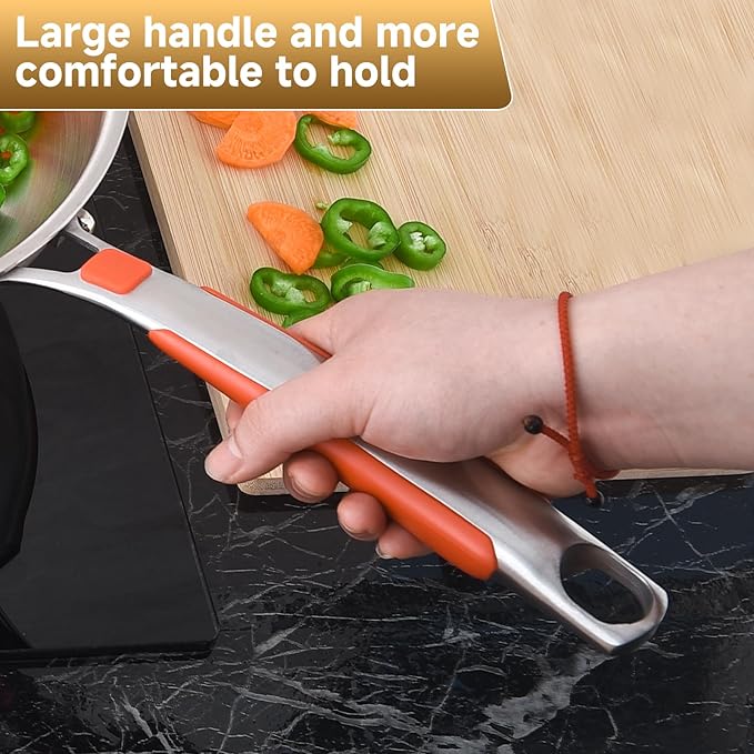 Inqibee 12 Inch Tri-Ply Stainless Steel Frying Pan,Skillet,Induction Cooking Pan,Heavy Duty and Dishwasher Safe,Detachable Large Handle.